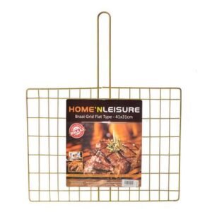 Braai mtl flat w/handle 41x31cm h&l
