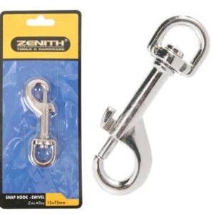 Snap-hook+swivel cp 12x 75mm