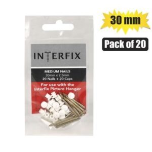 Picture-hanger nails+caps 30mm pack-20