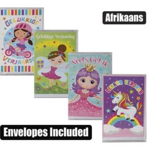 Card & envelope birthday - girl afr