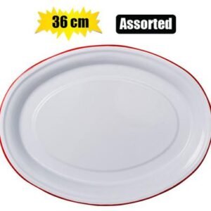 Plate enamel 36cm oval