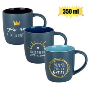 Mug daily tubby charc gold emb 350ml