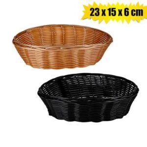 Woven plastic basket 23x15x6cm