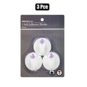 Hook pl adhesive round 3pc