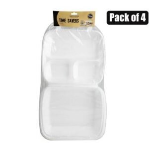 Picnic styrofoam 3 division boxes 4-pack